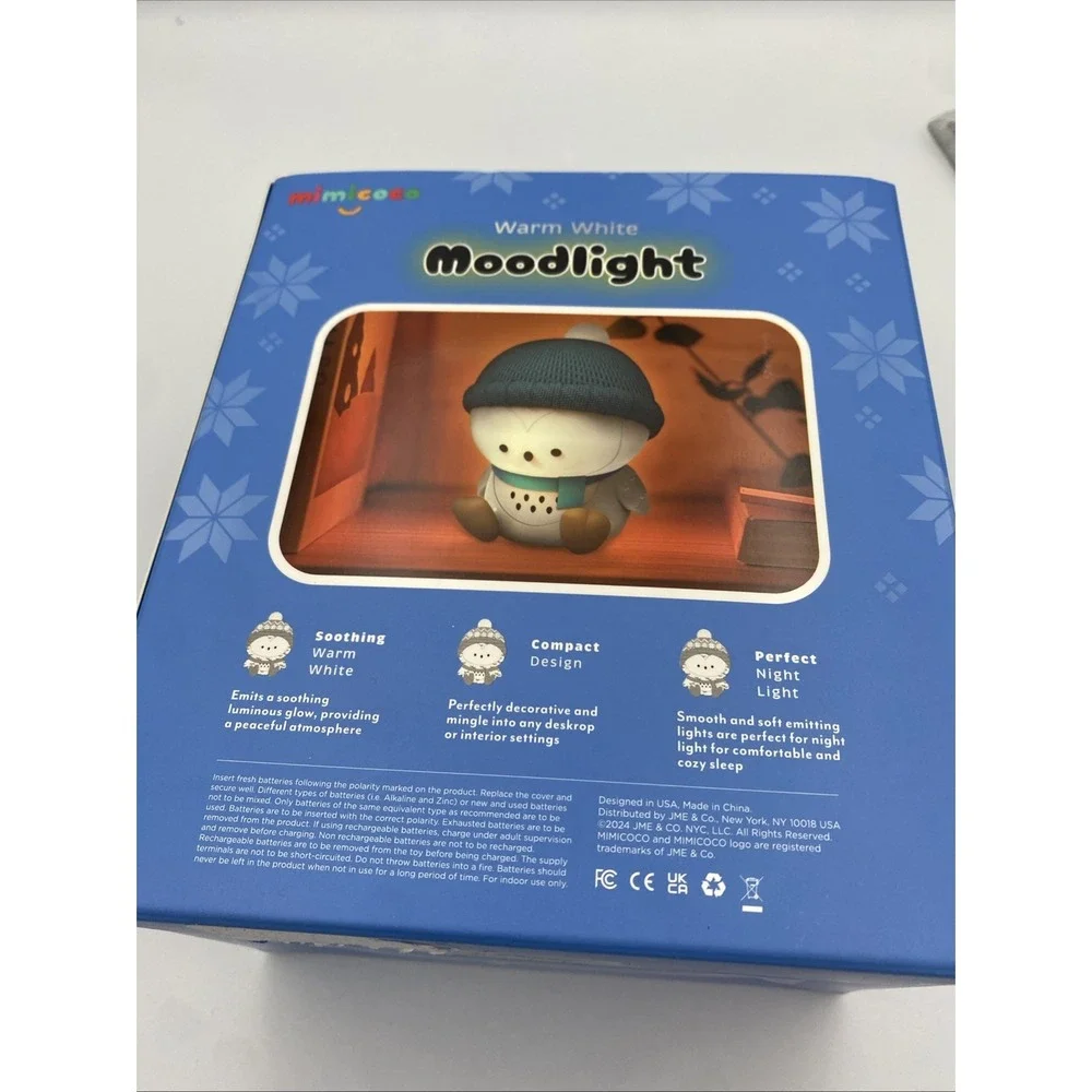 Mood‎ Light Hootie Snow Owl Kids Night Light Winter Warm White Light Batteries